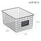 mDesign Metal Food Organizer Storage Basket with Lable Slot, 8 Pack